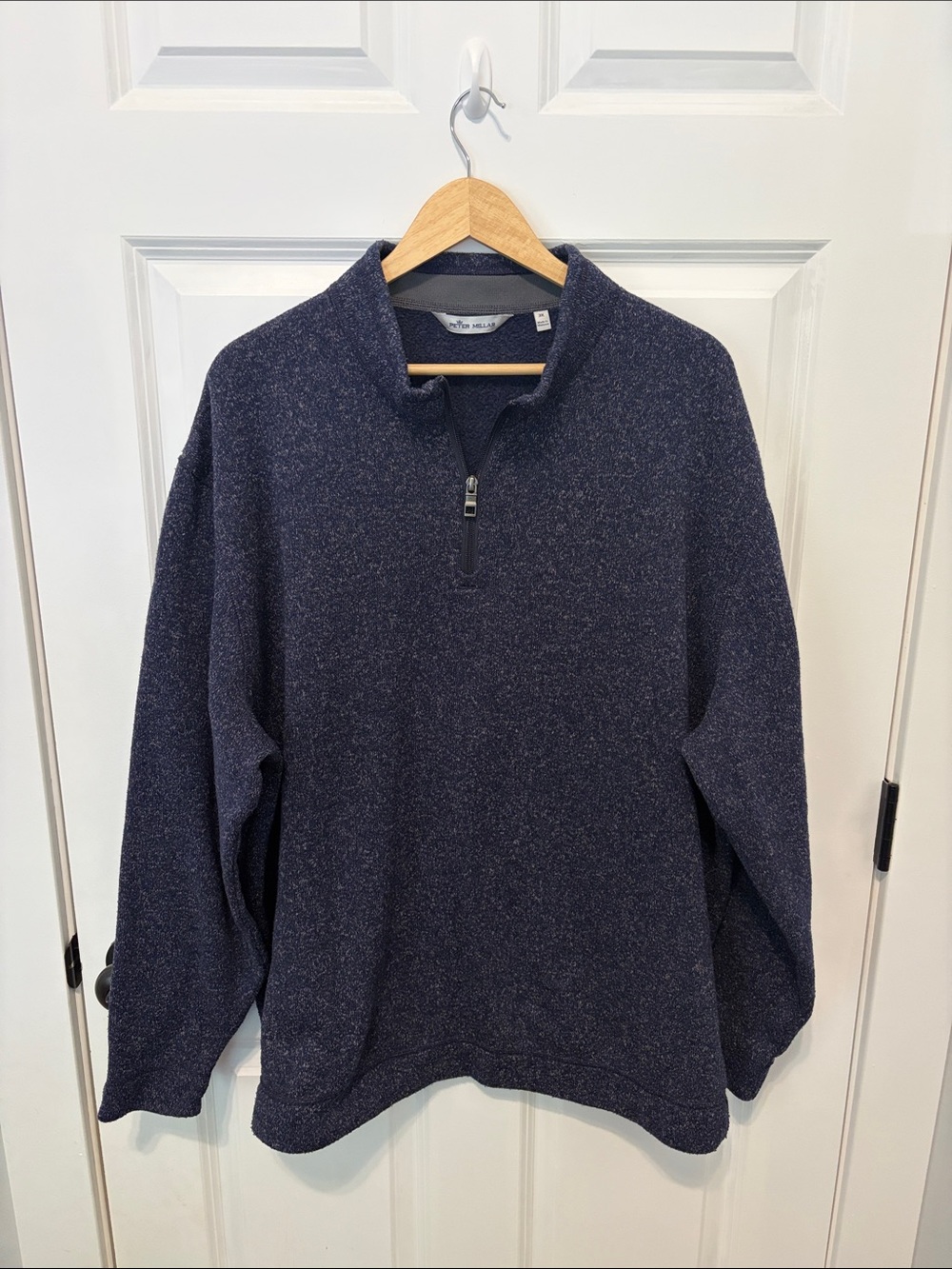 Peter Millar Navy Quarter-Zip Pullover Sweater